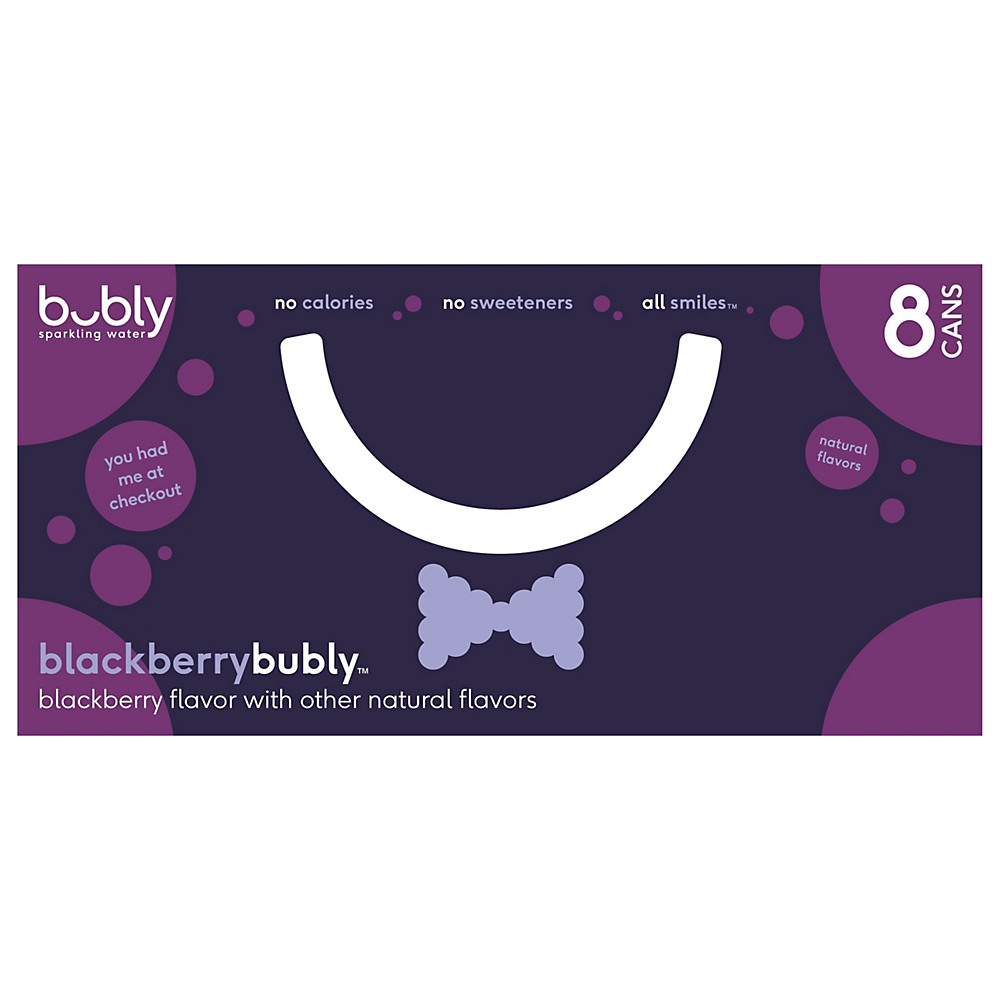 Calories in Bubly Blackberry Sparkling Water 12 oz Cans, 8 pk