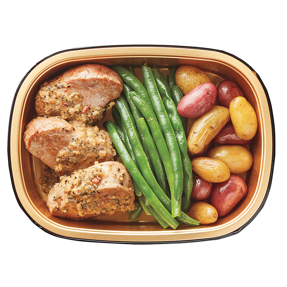 Calories in H-E-B Meal Simple Chipotle Lime Pork Tenderloin, Potatoes and Green Beans, Avg. 1.0386 lbs