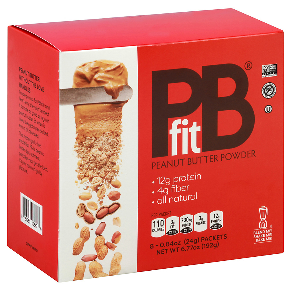 Calories in BetterBody Foods PBfit Peanut Butter Powder Packets, 8 ct