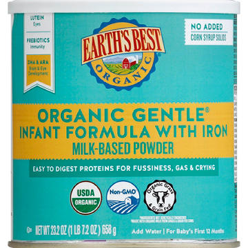 Earth's Best Organic Gentle Infant Formula with Iron, 23.2 oz