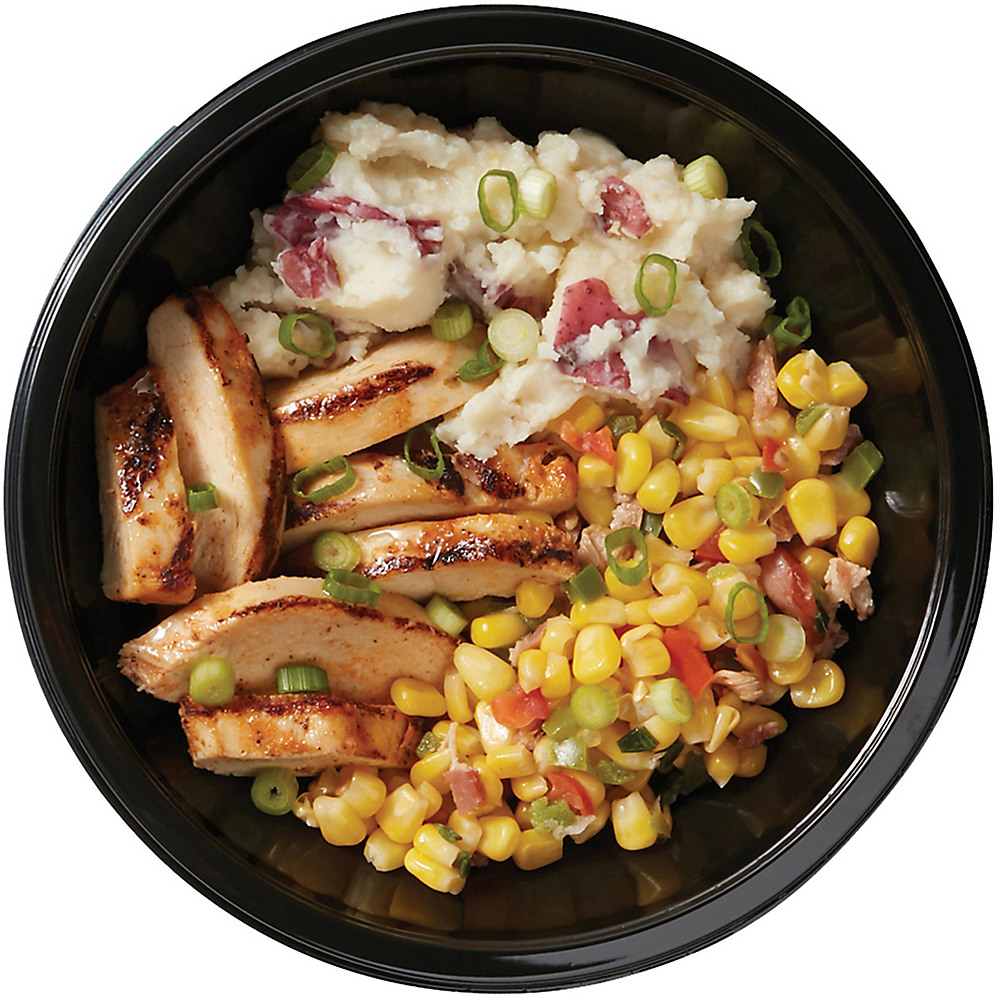 Calories in H-E-B Meal Simple Blackened Chicken Breast with Smashed Potatoes & Spicy Corn, 12 oz
