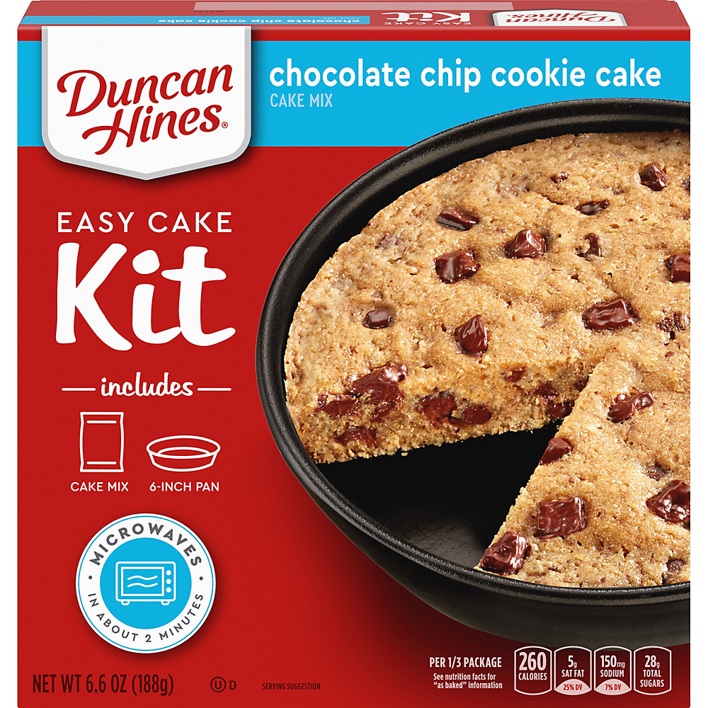 Calories in Duncan Hines Perfect Size Chocolate Chip Cookie Cake Kit , 6.6 oz