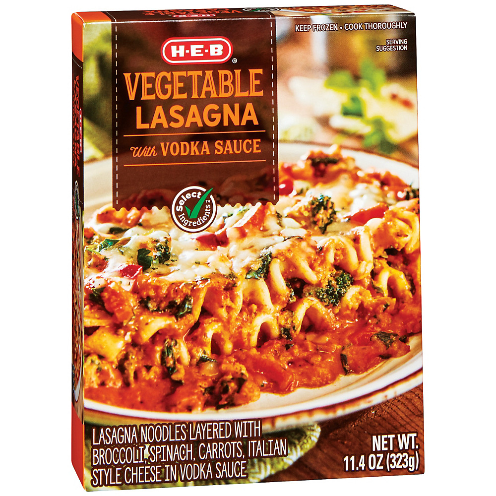 Calories in H-E-B Select Ingredients Vegetable Lasagna, 11.4 oz