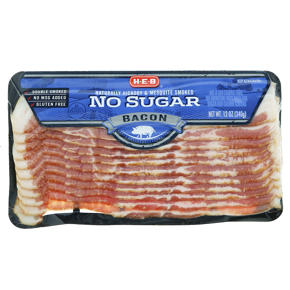 Calories in H-E-B No Sugar Added Bacon, 12 oz