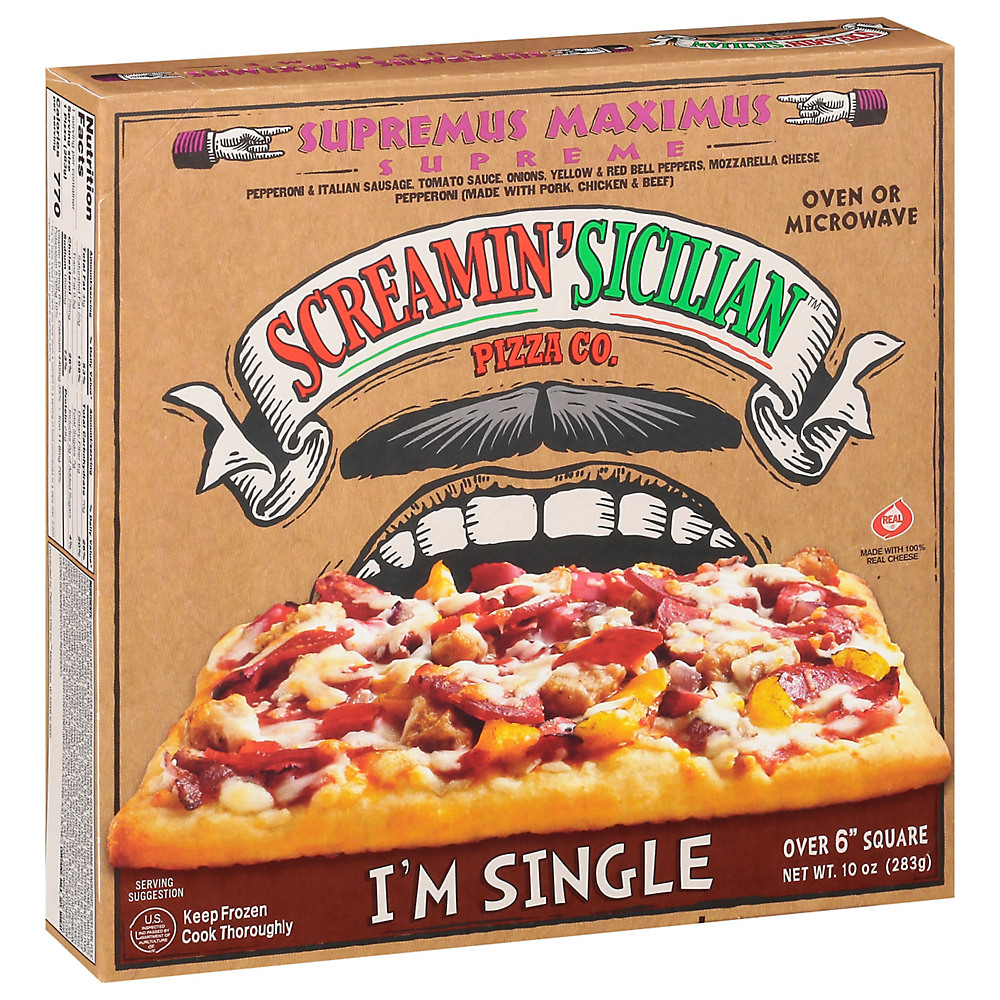 Calories in Screamin' Sicilian Pizza Co. I'm Single Supremus Maximus Pizza, 10 oz