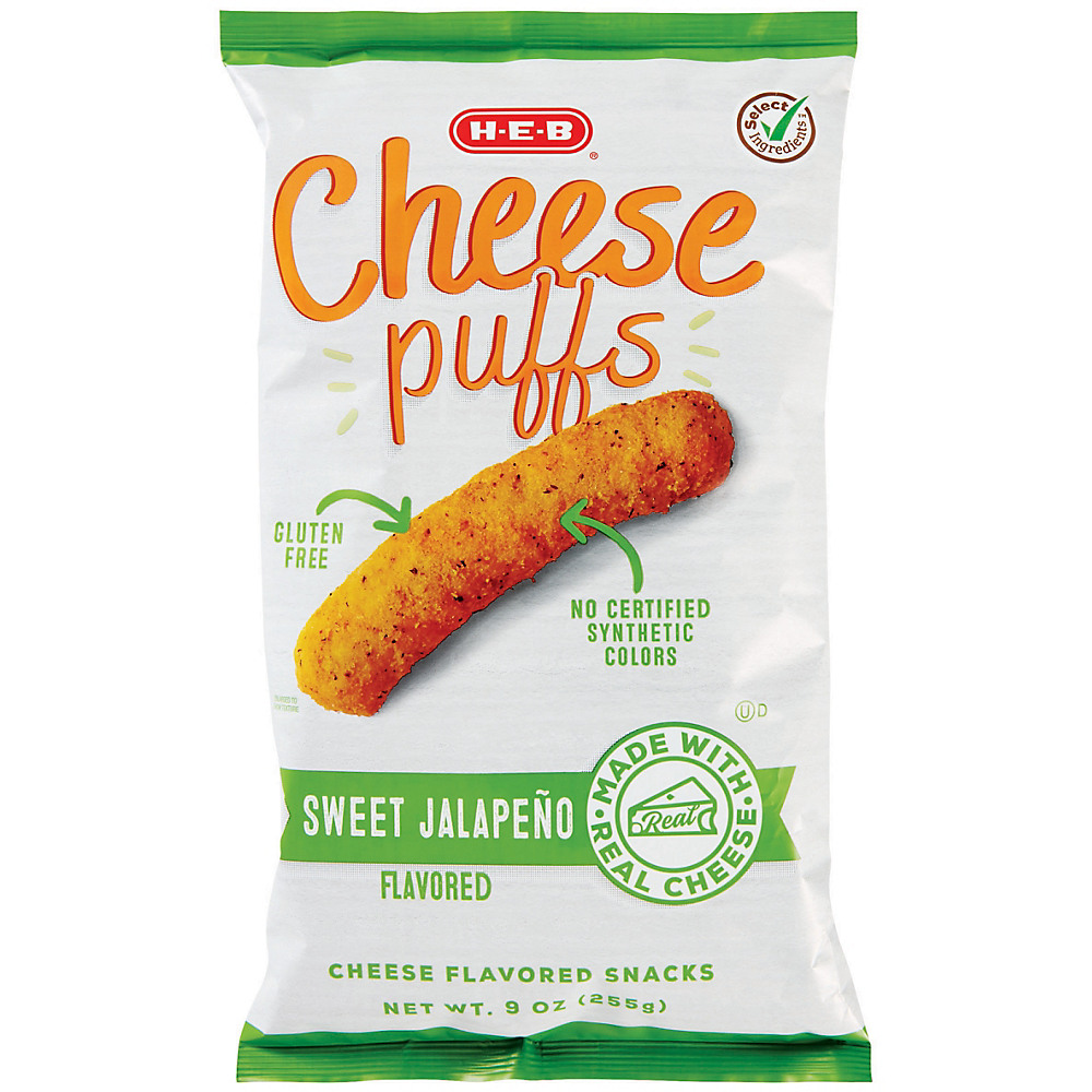 Calories in H-E-B Sweet Jalapeno Cheese Puffs, 9 oz