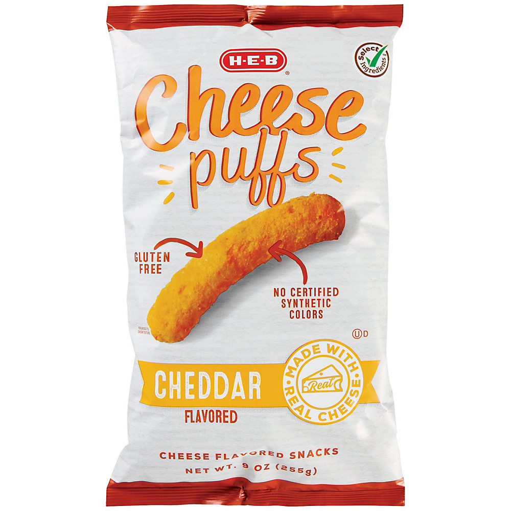 Calories in H-E-B Cheddar Cheese Puffs, 9 oz