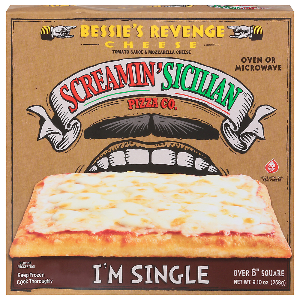 Calories in Screamin' Sicilian Pizza Co. I'm Single Bessie's Revenge Cheese Pizza, 9.1 oz