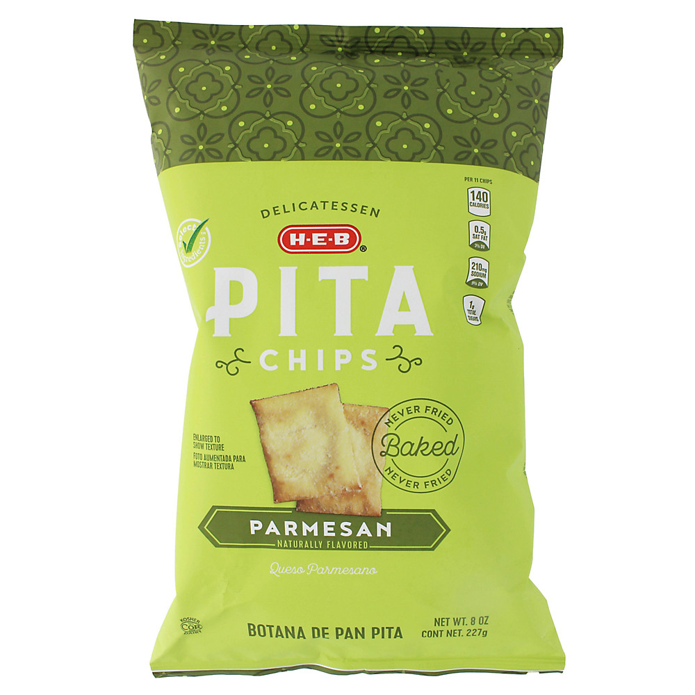 Calories in H-E-B Parmesan Pita Chips, 8 oz