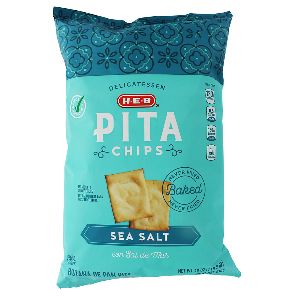 Calories in H-E-B Sea Salt Pita Chips, 18 oz