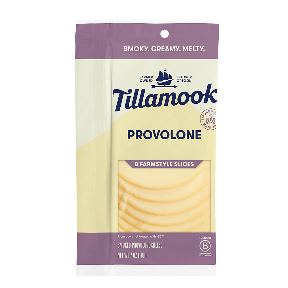 Calories in Tillamook Provolone Cheese, Thick Slices, 10 ct