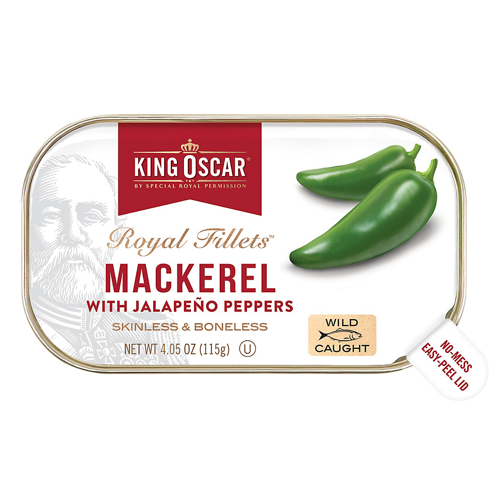 Calories in King Oscar Royal Fillets Mackerel with Jalapeno Peppers, 4.5 oz