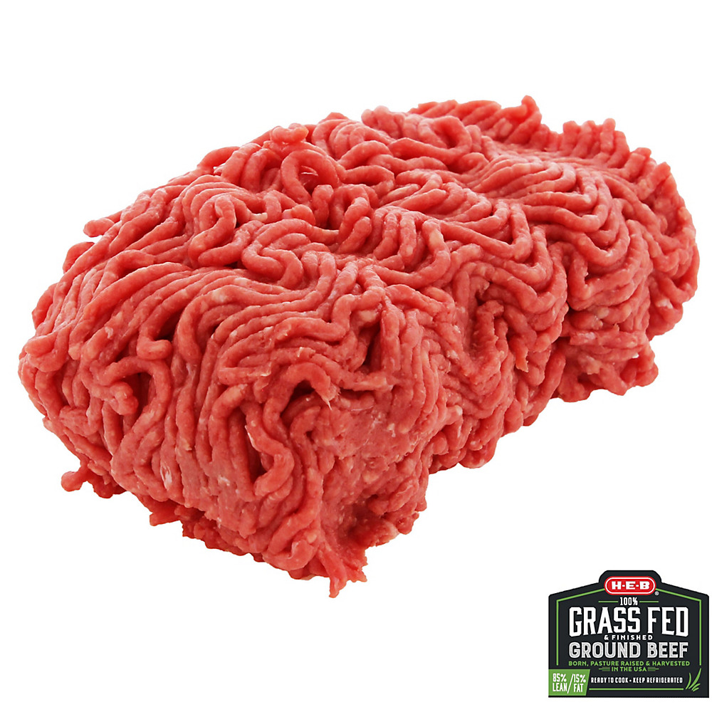 Calories in H-E-B Grass Fed Ground Beef 85% Lean, Avg. 1.0 lb