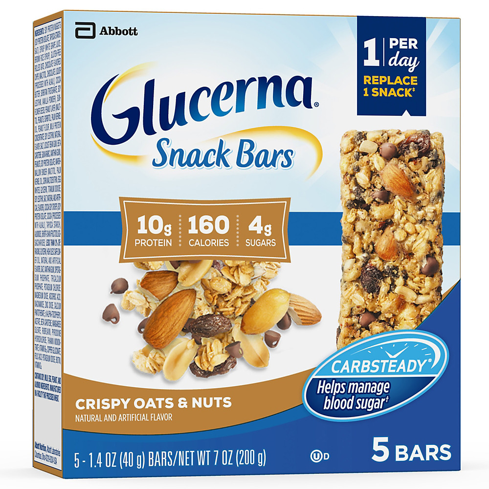 Calories in Glucerna Snack Bars Crispy Oats & Nuts, 5 ct