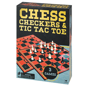 Cardinal Industries Chess Checkers & Tic Tac Toe Game Set