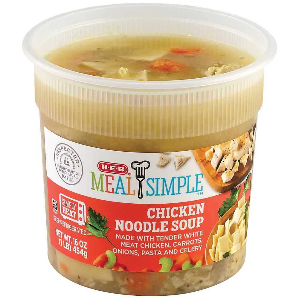 Calories in H-E-B Meal Simple Chicken Noodle Soup, 16 oz