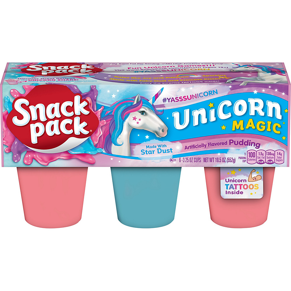 Calories in Snack Pack Unicorn Magic Pudding, 6 ct
