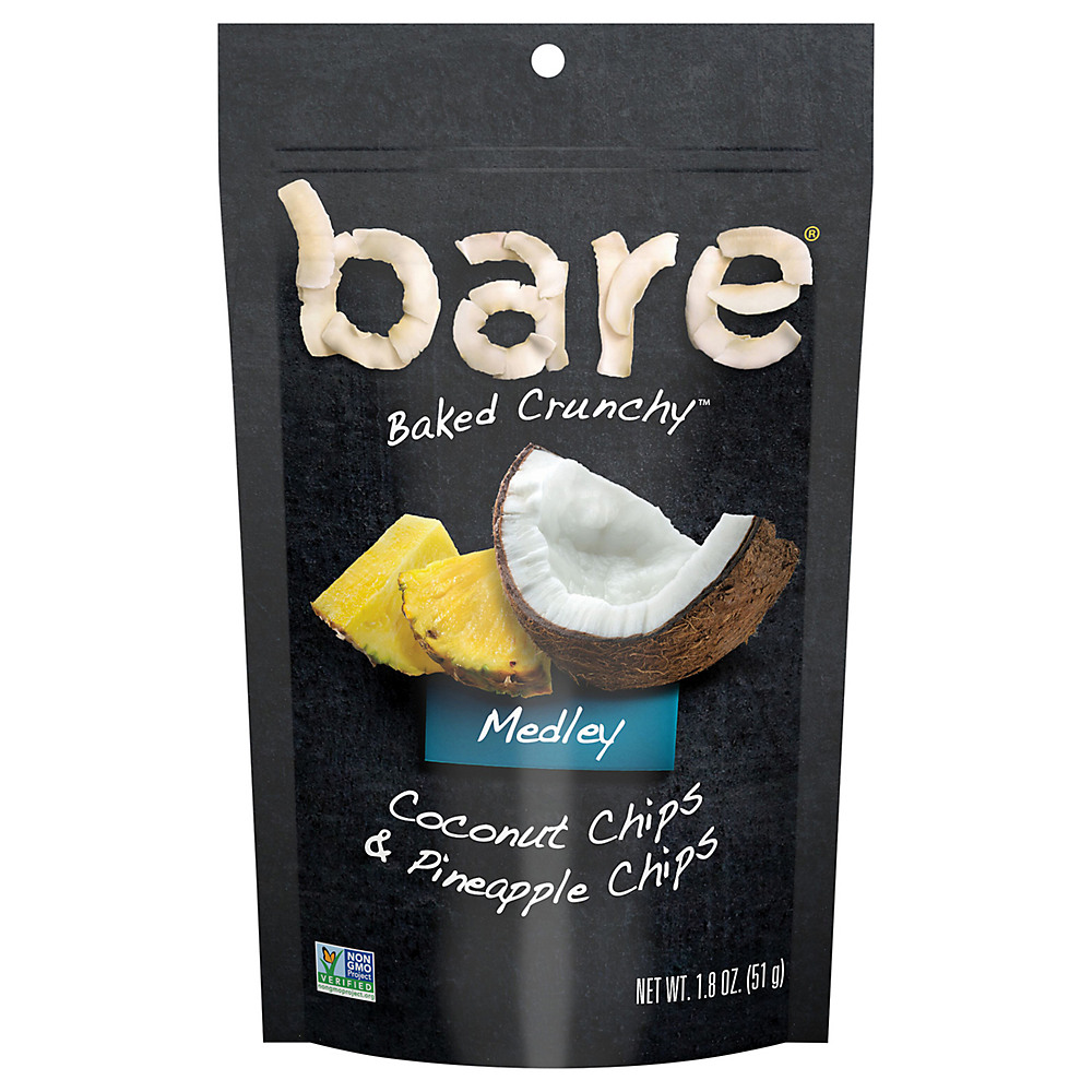 Calories in Bare Baked Crunchy Medley Pineapple & Coconut Chips, 1.8 oz