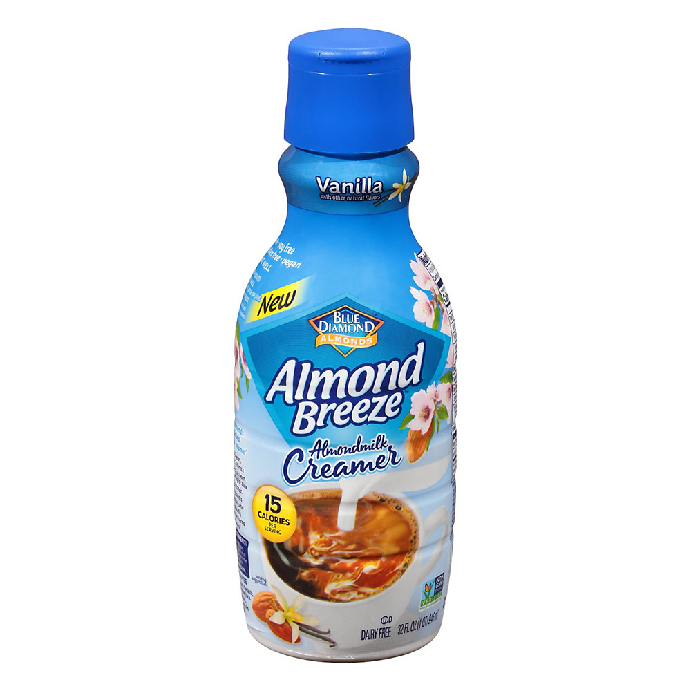 Calories in Blue Diamond Almond Breeze Vanilla Almond Milk Liquid Coffee Creamer, 32 oz