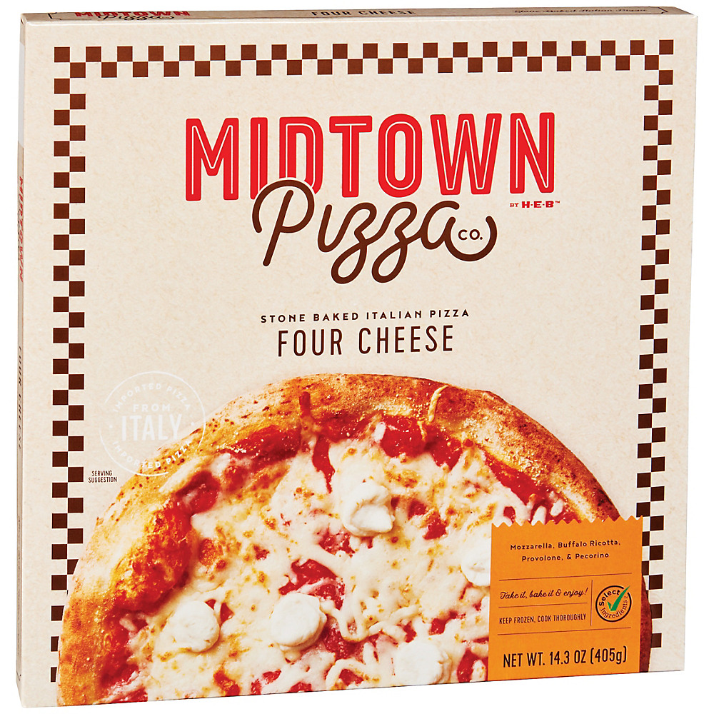Calories in Midtown Pizza Co. by H-E-B Select Ingredients Four Cheese Pizza, 14.3 oz