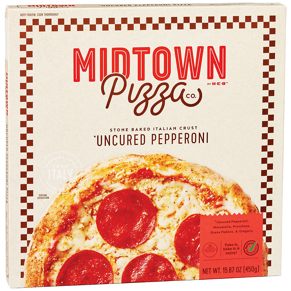 Calories in Midtown Pizza Co. by H-E-B Select Ingredients Uncured Pepperoni Pizza, 15.87 oz