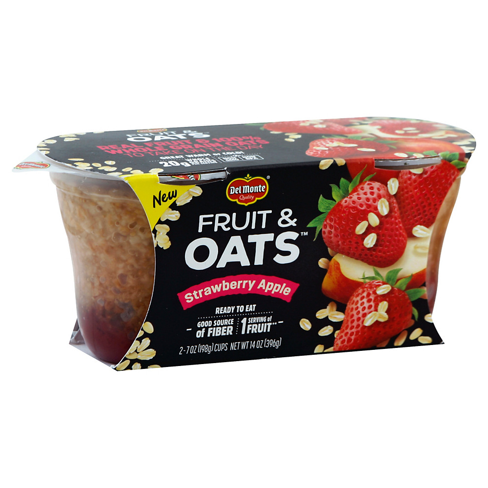 Calories in Del Monte Fruit & Oats Strawberry Apple, 2 ct