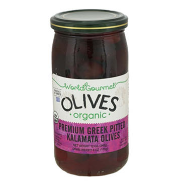 World Gourmet Organic Kalamata Pitted Olives, 12 oz