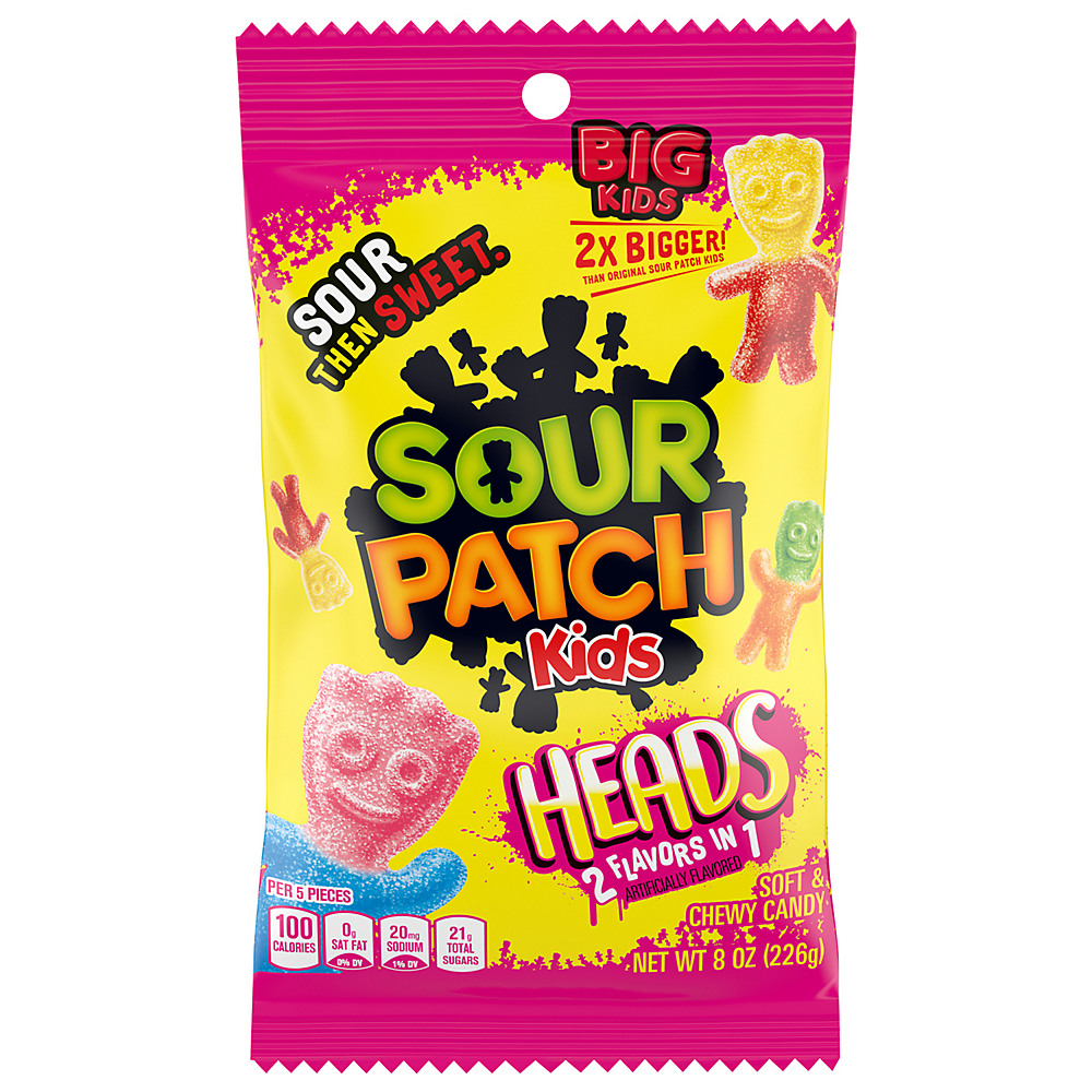 Calories in Sour Patch Big Heads, 8 oz