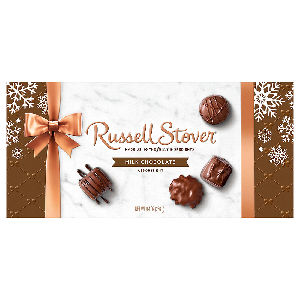 Calories in Russell Stover Russell Stover Milk Chocolate Assorted Holiday Box, 9.40 oz