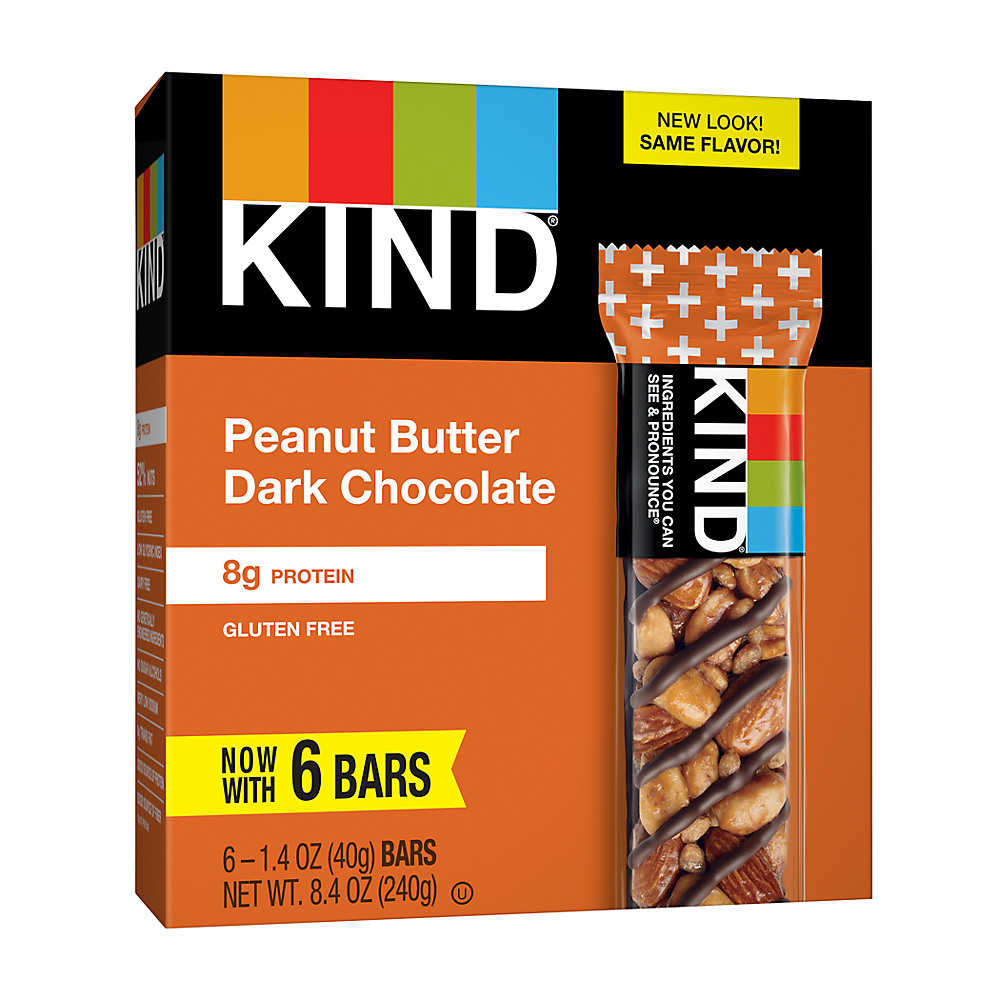 Calories in Kind Peanut Butter Dark Chocolate Bars, 6 ct