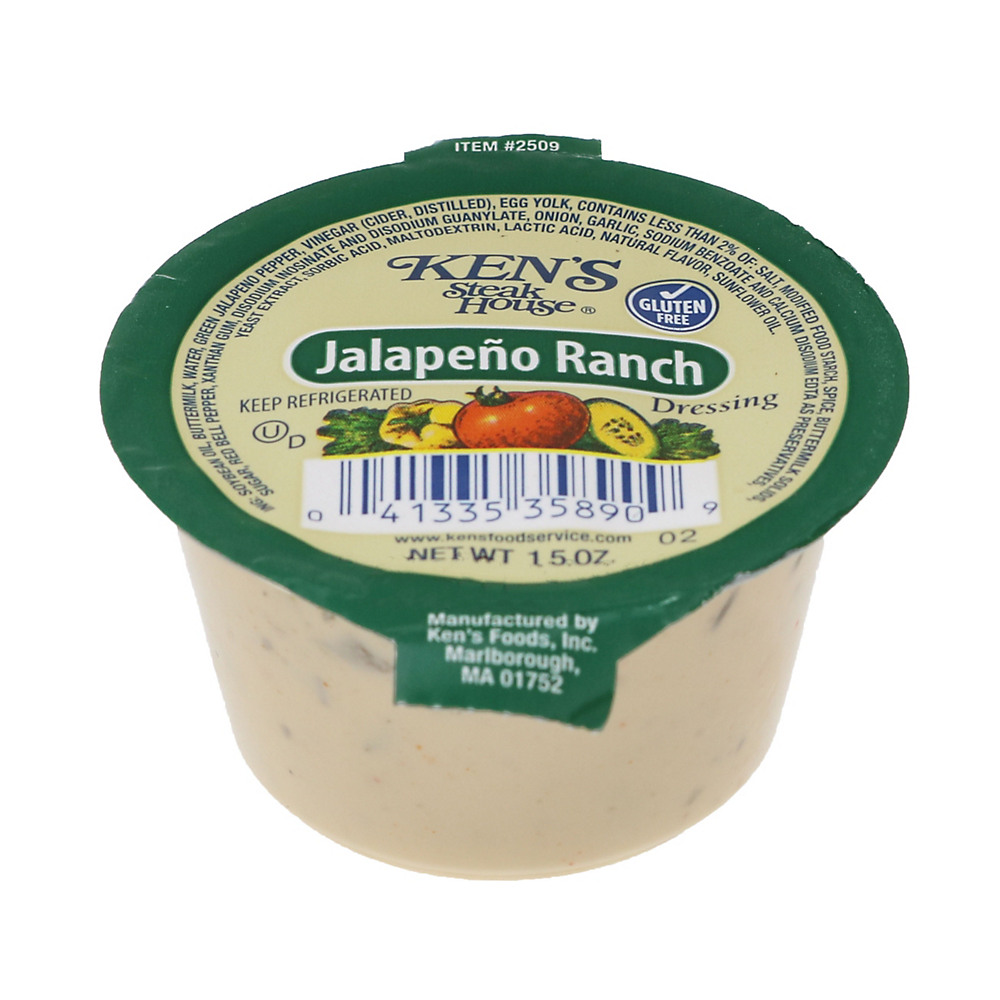 Calories in Ken's Steak House Jalapeno Ranch Dressing Cup, 1.5 oz