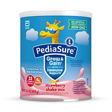 PediaSure Grow & Gain with Immune Support 6g Protein Shake Mix for Kids - Strawberry, 14.1 oz