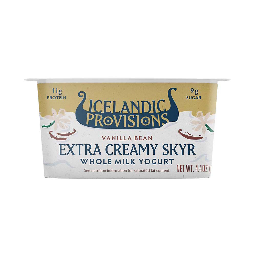 Calories in Icelandic Provisions Vanilla Bean Extra Creamy Skyr, 4.4 oz