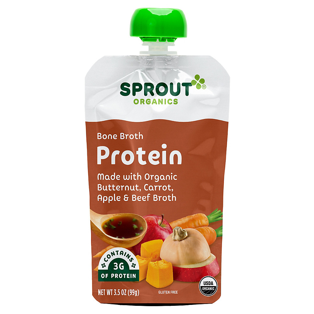 Calories in Sprout Stage 2 Butternut Carrot & Apple with Beef Broth Pouch, 3.5 oz