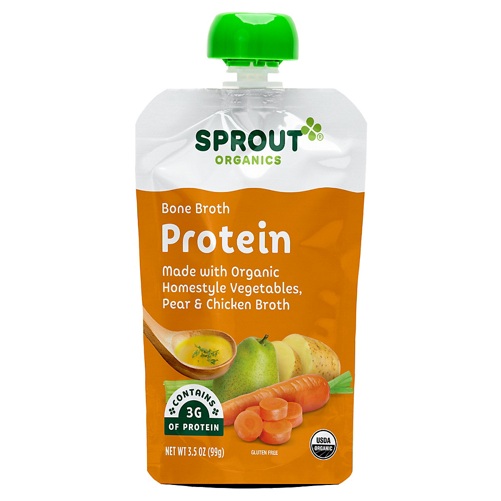 Calories in Sprout Stage 2 Homestyle Vegetables & Pear with Chicken Broth Pouch, 3.5 oz
