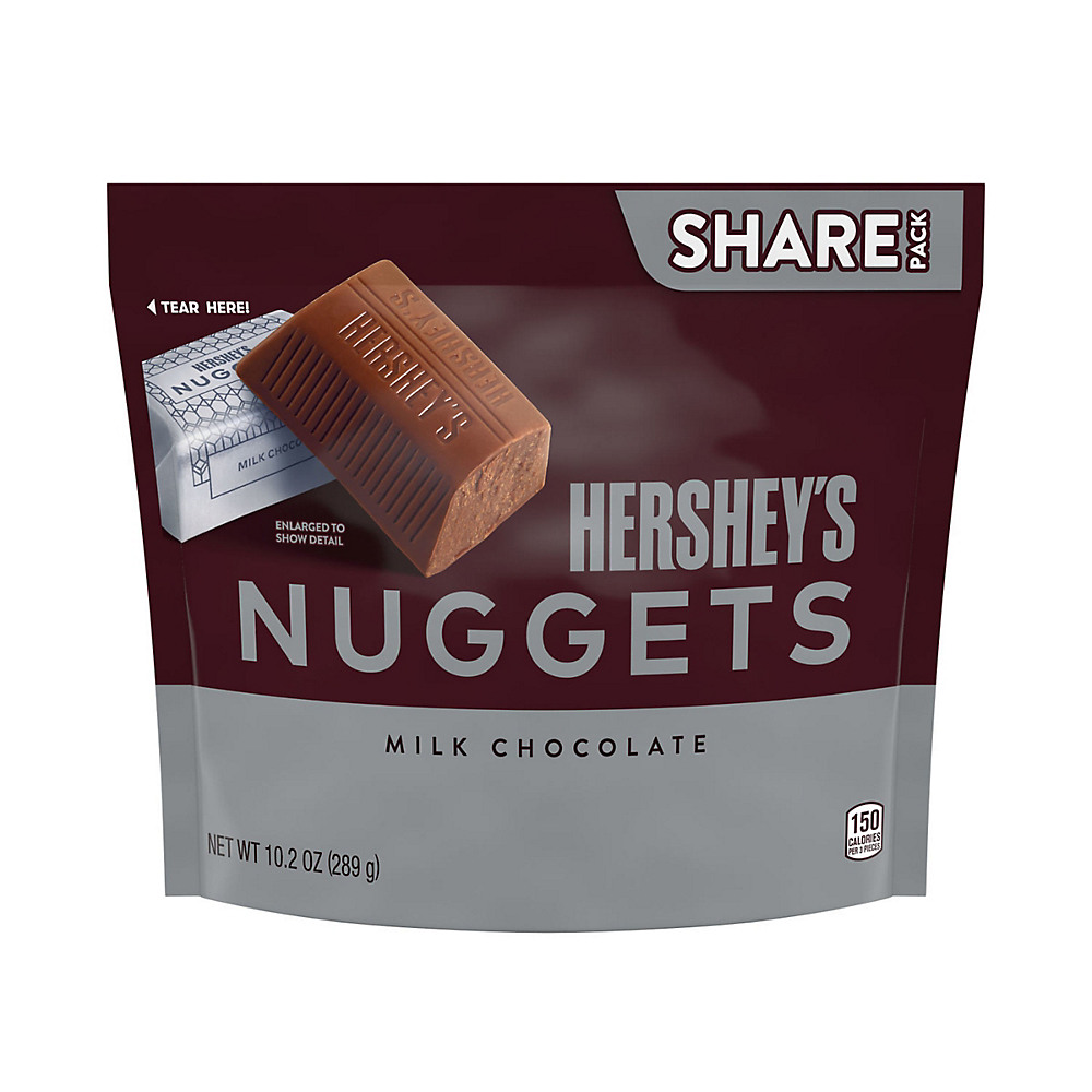 Calories in Hershey's Nuggets Milk Chocolate Candy Individually Wrapped Share Bag, 10.2 oz