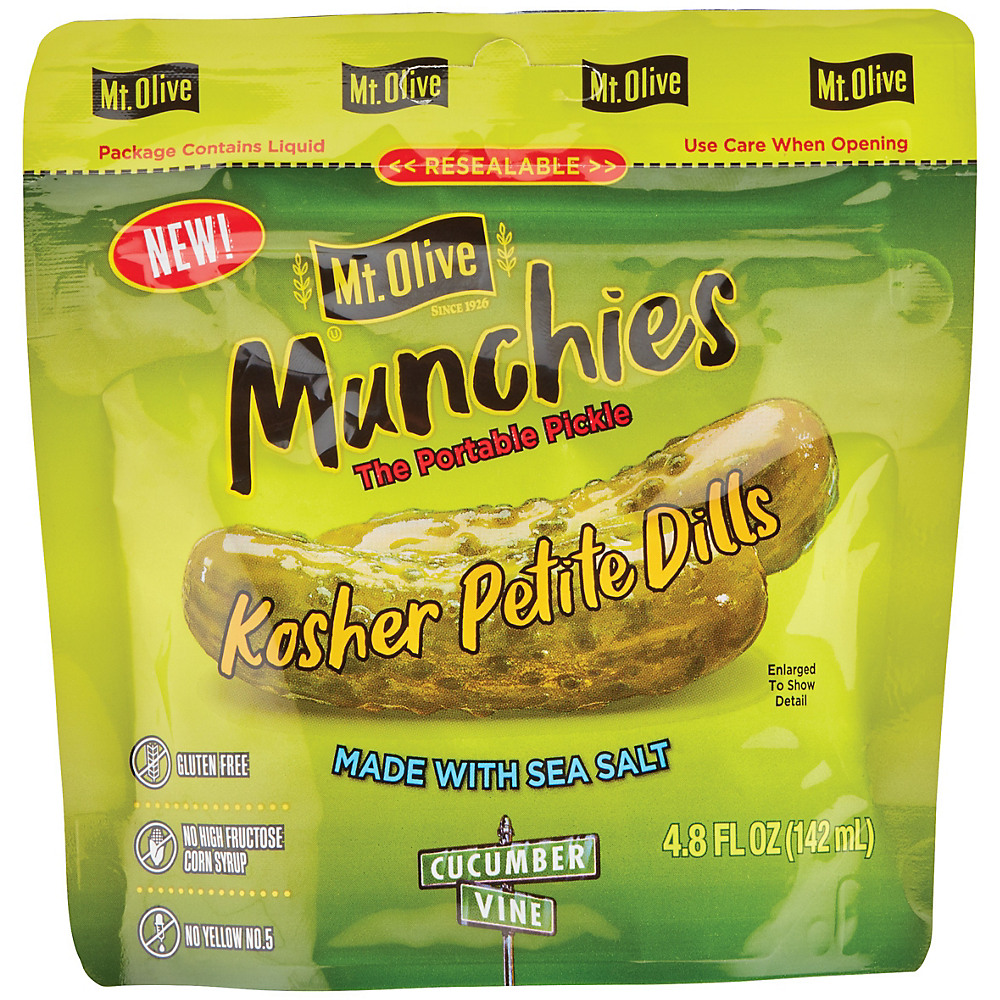Calories in Mt. Olive Munchies Kosher Petite Dills, 4.8 oz
