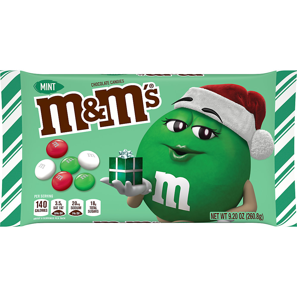 Calories in M&M's Holiday Mint Chocolate Candy Bag, 9.2 oz