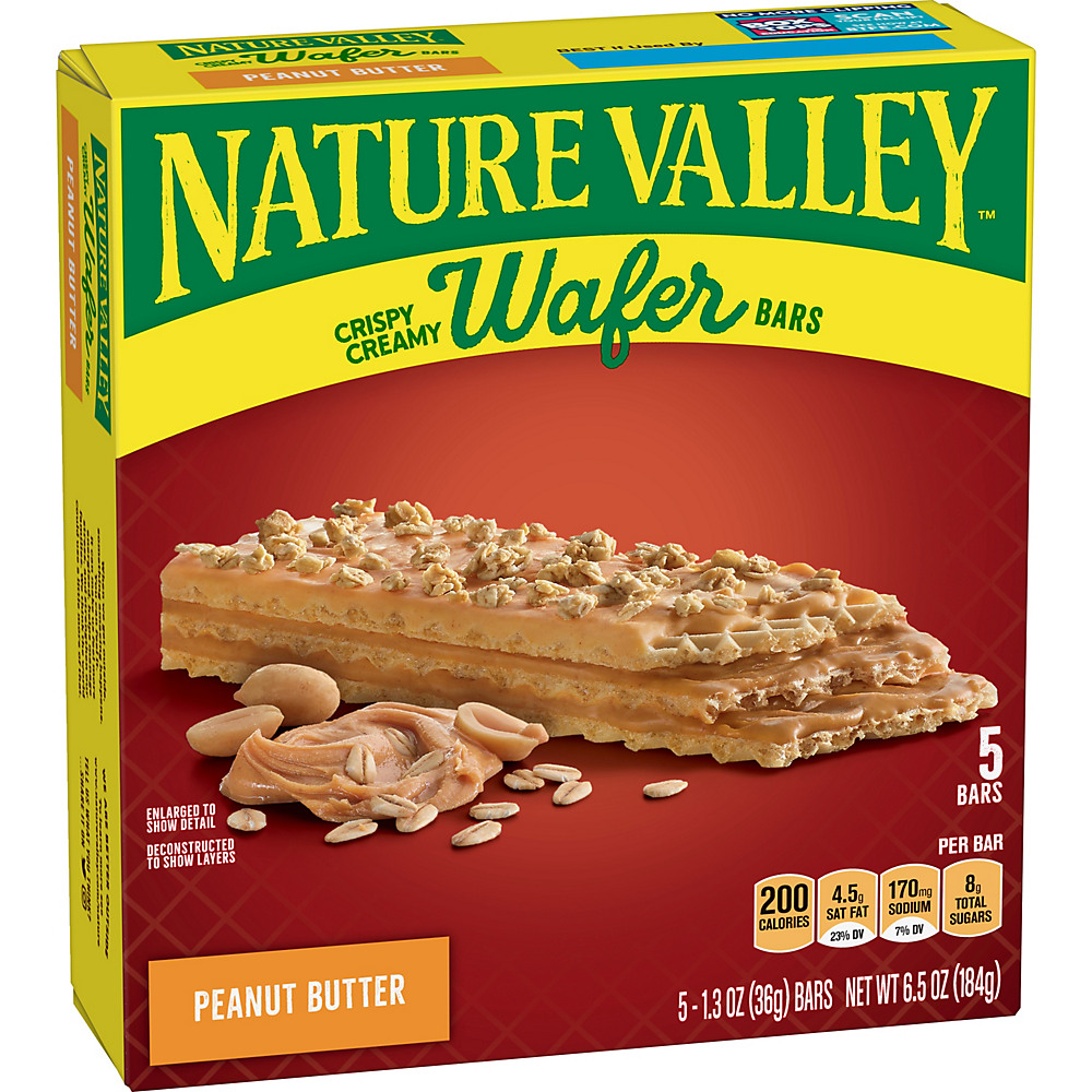 Calories in Nature Valley Peanut Butter Crispy Wafer Bars, 5 ct