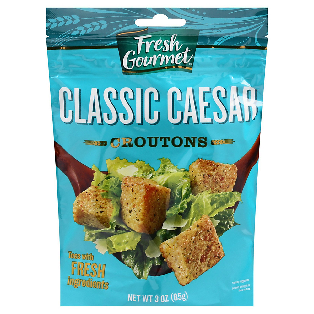 Calories in Fresh Gourmet Classic Caesar Croutons, 3 oz
