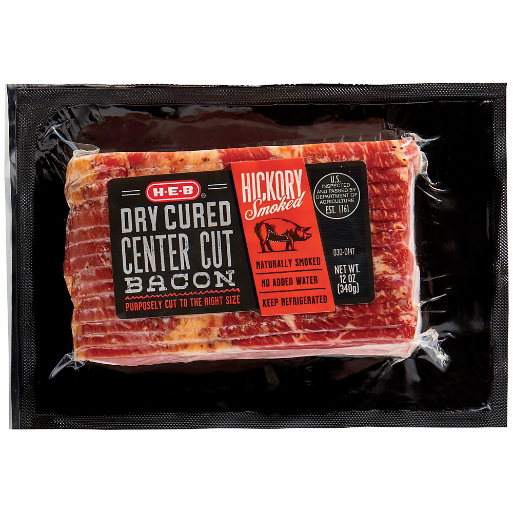 Calories in H-E-B Dry Cured Center Cut Bacon, 12 oz