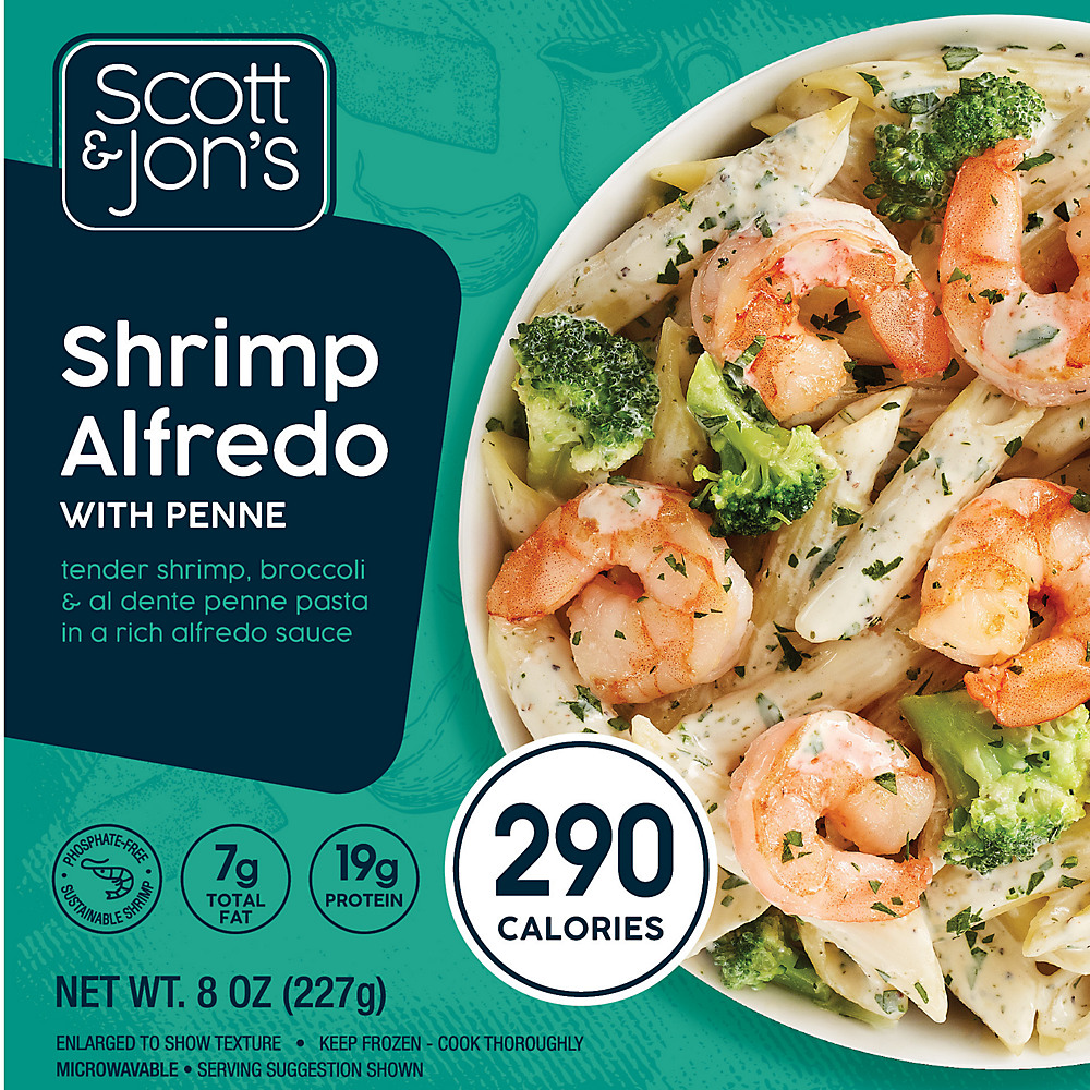 Calories in Scott & Jon's Shrimp Alfredo Pasta Bowl, 8 oz