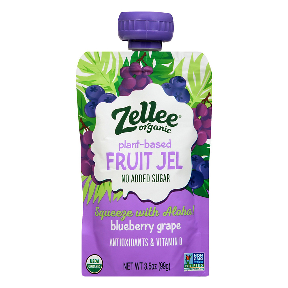 Calories in Zellee Blueberry Grape Fruit Gel, 3.5 oz