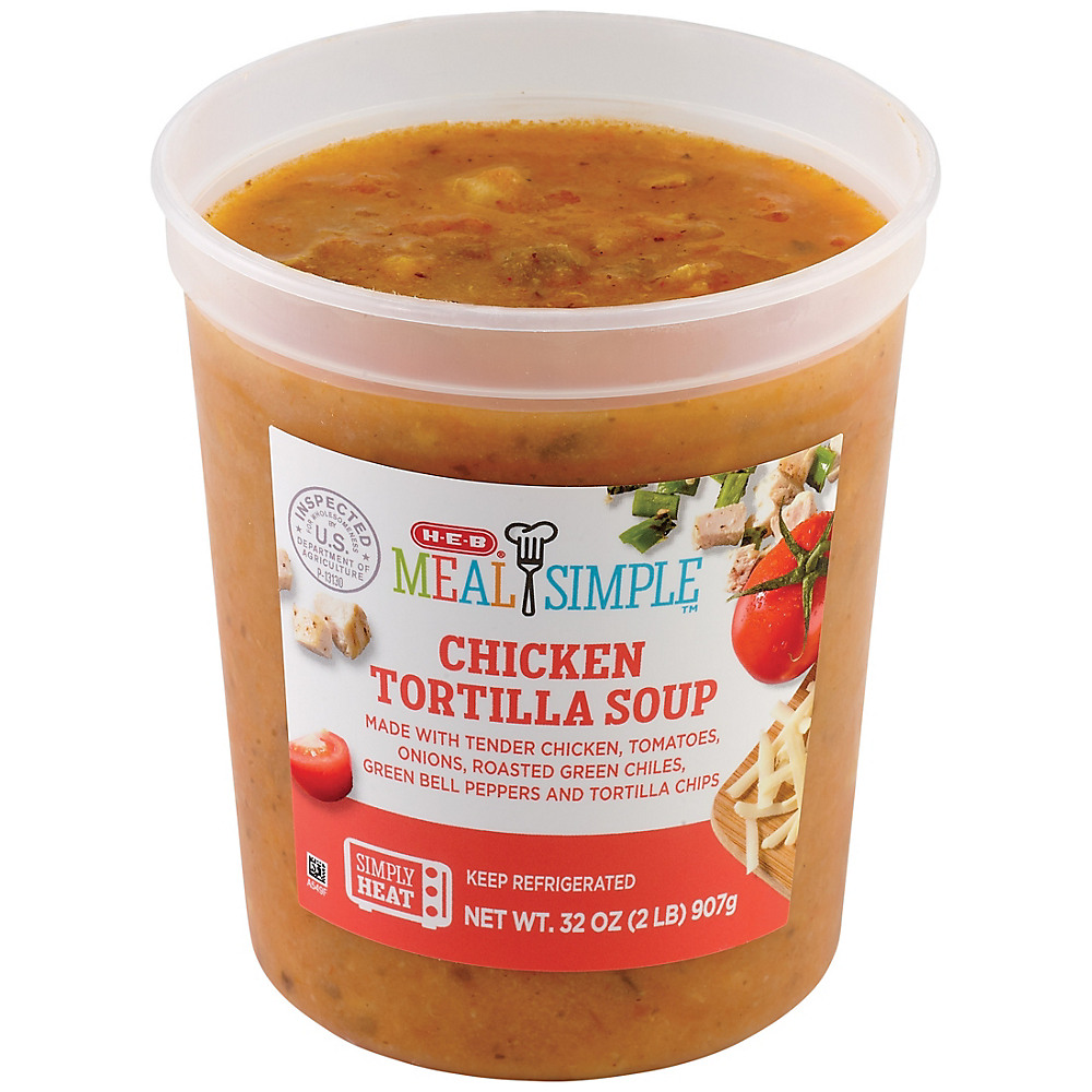 Calories in H-E-B Meal Simple Family Size Chicken Tortilla Soup, 32 oz