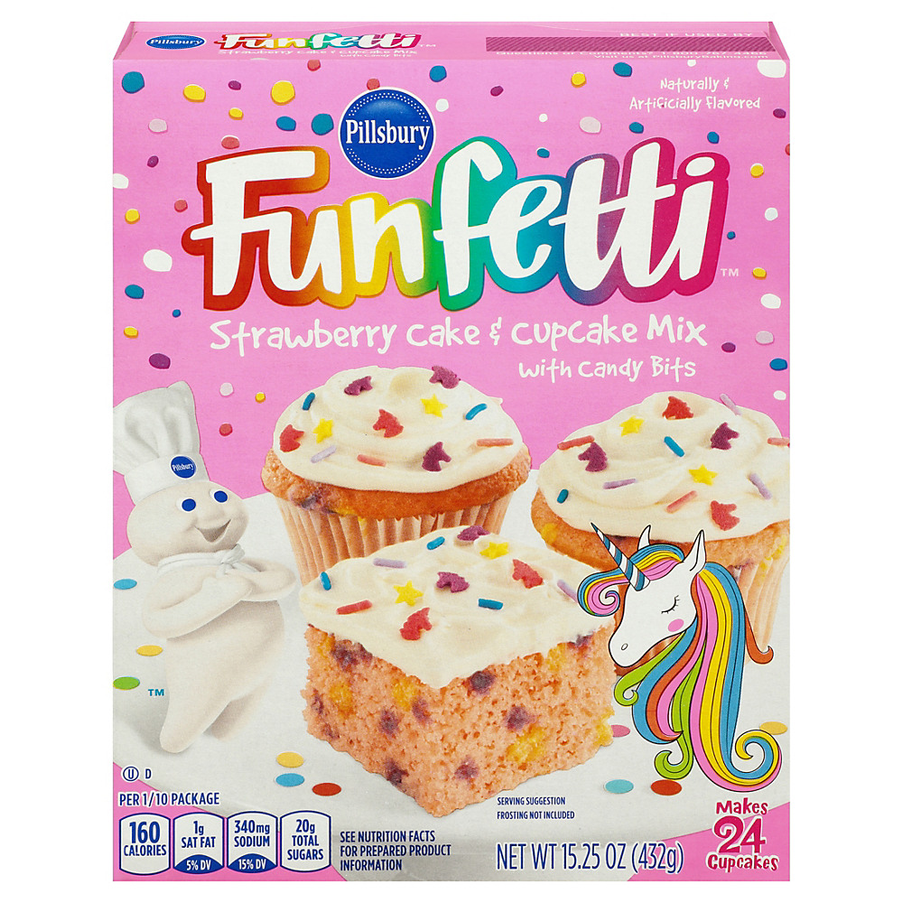 Calories in Pillsbury Funfetti Funfetti Strawberry Cake & Cupcake Mix, 15.25 oz