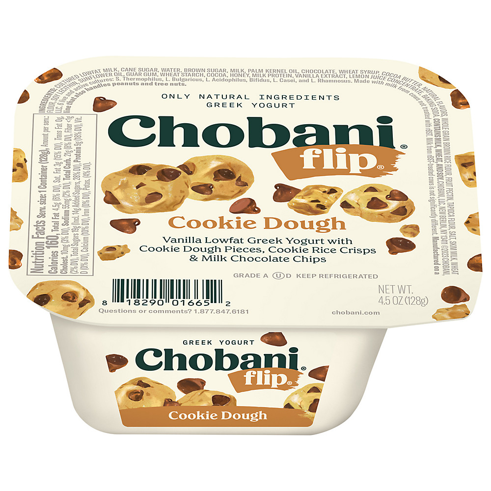 Calories in Chobani Flip Low-Fat Cookie Dough Greek Yogurt, 5.30 oz