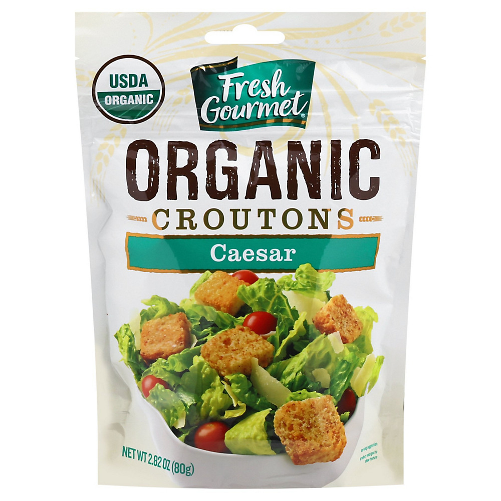 Calories in Fresh Gourmet Organic Croutons Caesar, 2.82 oz