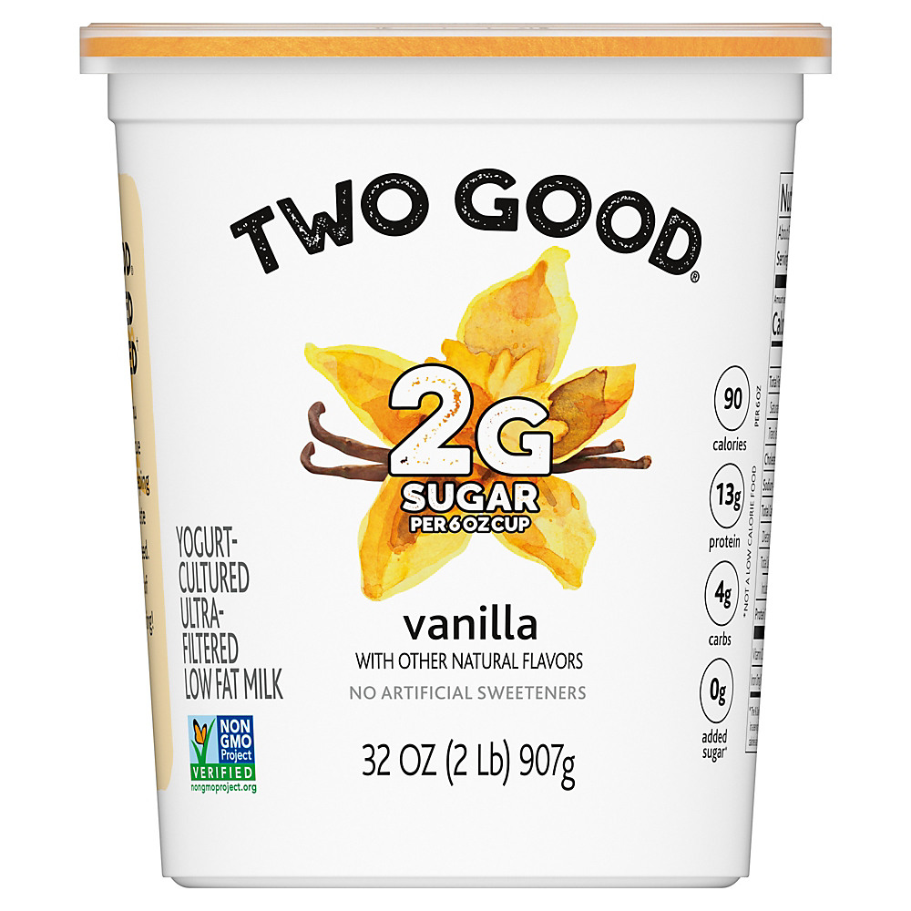 Calories in Two Good Lowfat Lower Sugar Vanilla Greek Yogurt, 32 oz