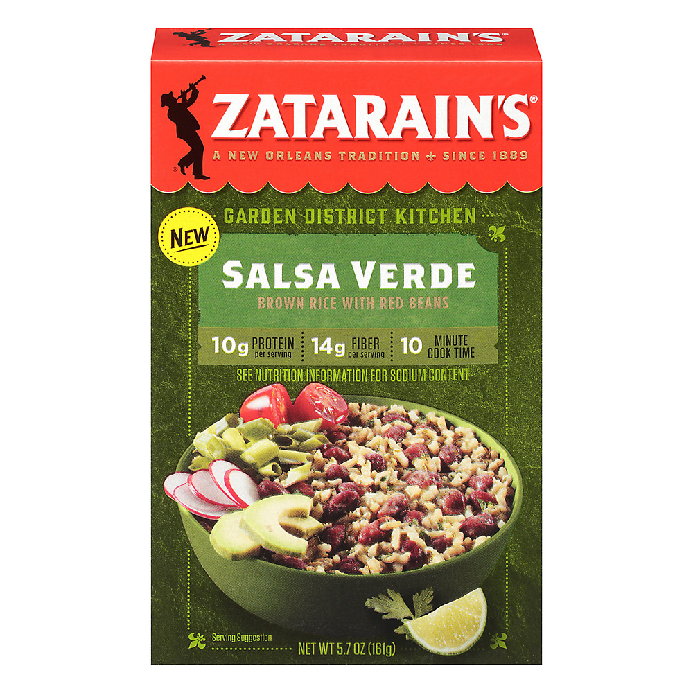 Calories in Zatarain's Garden District Kitchen Salsa Verde Brown Rice with Red Beans, 5.7 oz