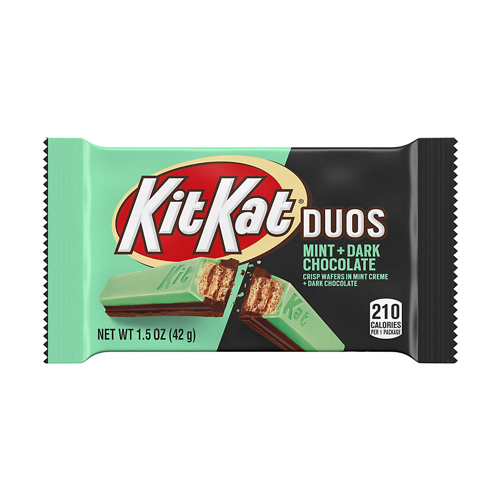 Calories in Kit Kat Duos Mint & Dark Chocolate Candy Bar, 1.50 oz
